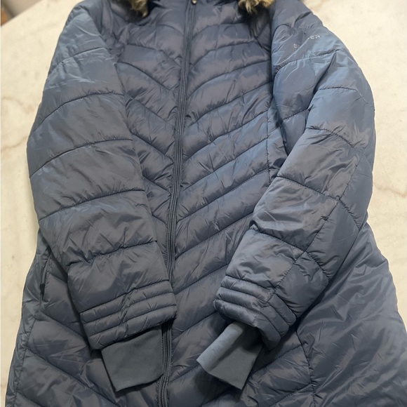 Spyder Boundless Faux Fur Long Puffer Coat Women’s Size Large - Picture 1 of 7